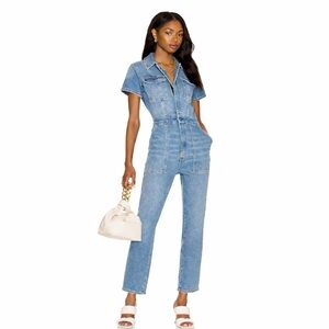 Good American Light Blue Denim Jumpsuit Overalls NWT XS/S/M